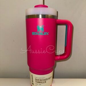 Stanley Passion Pink 30 oz Quencher Tumbler, Hot Pink & Turquoise, Minor Flaws
